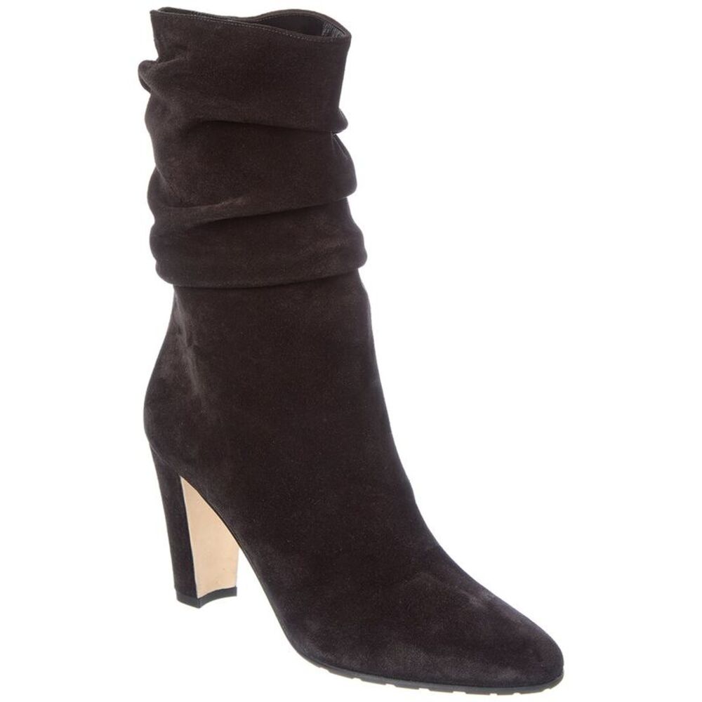 Manolo Blahnik Calasso 90 Suede Boot, Black